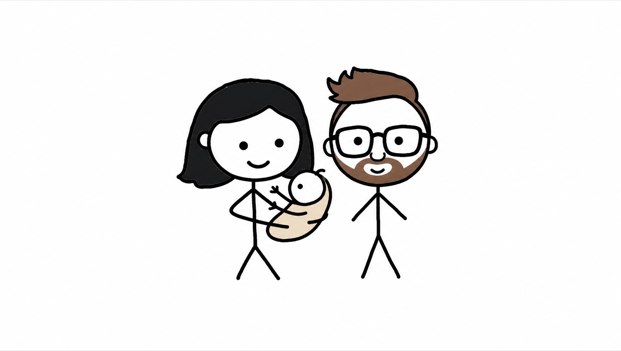 A mother holding a baby whose arms reach only for her, while Norbo stands small at the side
